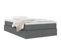vidaXL Cama con Almacenamiento y colchón Gris Oscuro 120 x 190 cm, Dormitorio, Rectangular, Moderno, Durable, Diseño Chido, Uso Versátil, Materiales de Calidad, para Relajación