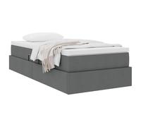 vidaXL Cama con Almacenamiento y colchón Gris Oscuro 90 x 200 cm, Diseño de Dormitorio Moderno, Marco de Cama de Almacenamiento ergonómico, Rectangular y Que Ahorra Espacio, colchón de Resorte ensaca