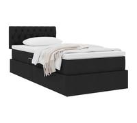vidaXL Cama con Almacenamiento y colchón Negro 100 x 200 cm, Cama Rectangular Moderna, con elevación hidráulica, cabecera de poliéster, Mueble para Ahorrar Espacio y almacenar