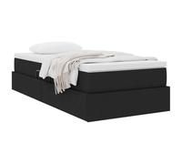 vidaXL Cama con Almacenamiento y colchón Negro 100 x 200 cm Poliéster, Diseño de Dormitorio Moderno, Marco de Cama de Almacenamiento ergonómico, Rectangular y Que Ahorra Espacio, colchón de Resorte e