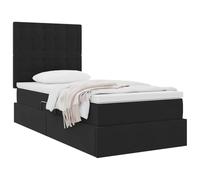 vidaXL Cama con Almacenamiento y colchón Negro 100 x 200 cm Terciopelo, Cama de Almacenamiento Ajustable, Marco de Terciopelo, Luces LED, Ahorra Espacio, Mueble Multifuncional para el Dormitorio