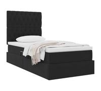 vidaXL Cama con Almacenamiento y colchón Negro 100 x 200 cm Terciopelo, Cama de Almacenamiento Ajustable, Marco de Terciopelo, Luces LED, Ahorra Espacio, Mueble Multifuncional para el Dormitorio