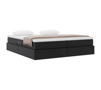 vidaXL Cama con Almacenamiento y colchón Negro 200 x 200 cm, Cama Moderna Rectangular, Almacenamiento hidráulico, colchón cómodo, Mueble Funcional para tu Dormitorio
