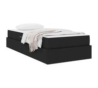 vidaXL Cama con Almacenamiento y colchón Negro 90 x 190 cm Poliéster, Cama Moderna y estilosa, Marco de Almacenamiento Duradero, solución compacta para tu Dormitorio