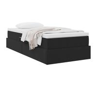 vidaXL Cama con Almacenamiento y colchón Negro 90 x 200 cm Terciopelo, Dormitorio, Rectangular, Moderno, Duradero, Diseño Elegante para Espacios contemporáneos, Materiales de Calidad, Soluciones de m