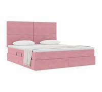 vidaXL Cama con Almacenamiento y colchón Rosa 180 x 200 cm Terciopelo, Dormitorio, Rectangular, Moderno, Muebles Duraderos, Decoración Estilizada, Soluciones Que Ahorran Espacio para