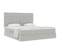 vidaXL Cama con Almacenamiento y LED Gris Claro 180 x 200 cm, Dormitorio, Rectangular, Moderno, Duradero, Muebles, decoración Elegante, soluciones Que ahorran Espacio para tu hogar