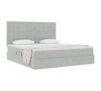 vidaXL Cama con Almacenamiento y LED Gris Claro 180 x 200 cm, Dormitorio, Rectangular, Moderno, Duradero, Muebles, decoración Elegante, soluciones Que ahorran Espacio para tu hogar