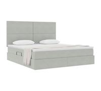 vidaXL Cama con Almacenamiento y LED Gris Claro 180 x 200 cm, Dormitorio, Rectangular, Moderno, Duradero, Muebles, decoración Elegante, soluciones Que ahorran Espacio para tu hogar