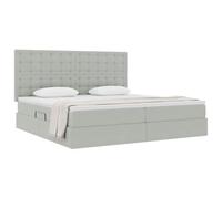 vidaXL Cama con Almacenamiento y LED Gris Claro 200 x 200 cm, Dormitorio, Rectangular, Moderno, Duradero, Muebles, decoración Elegante, soluciones Que ahorran Espacio para tu hogar