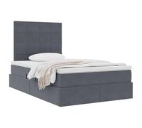 vidaXL Cama con Almacenamiento y LED Gris Oscuro 120 x 200 cm, Dormitorio, Rectangular, Moderno, Duradero, Muebles, decoración Elegante, soluciones Que ahorran Espacio para tu hogar