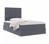 vidaXL Cama con Almacenamiento y LED Gris Oscuro 120 x 200 cm, Dormitorio, Rectangular, Moderno, Duradero, Muebles, decoración Elegante, soluciones Que ahorran Espacio para tu hogar