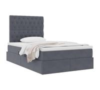 vidaXL Cama con Almacenamiento y LED Gris Oscuro 120 x 200 cm, Dormitorio, Rectangular, Moderno, Duradero, Muebles, decoración Elegante, soluciones Que ahorran Espacio para tu hogar