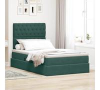 vidaXL Cama con Almacenamiento y LED Verde Oscuro 120 x 200 cm, Dormitorio, Rectangular, Moderno, Duradero, Muebles, decoración Elegante, soluciones Que ahorran Espacio para tu hogar