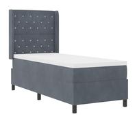 vidaXL Cama con Base con colchón & LED Gris Oscuro 80x200 cm Terciopelo