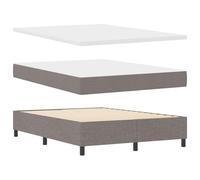 vidaXL Cama con Base con Colchón y Banco Gris Claro 80X200 cm Tela | Estructura Tapizada con Patas de Madera Sólida y Cómoda Estilosa para el Dormitorio Fácil de Montar Topper Individual Contemporáne