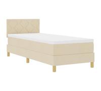 vidaXL Cama con Base con Colchón y LED Crema 80x200 cm Tela