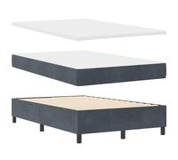 vidaXL Cama con Base de Muelles con Colchón y Banco Gris Oscuro 120x200 cm Terciopelo