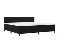 vidaXL Cama con Base de Resortes con Colchón & Luz LED Negra 200x200 cm Tela