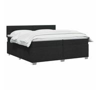 vidaXL Cama con Base Tapizada, Colchón y Luz LED Negro 200 x 200 cm | Tira LED integrada para una luz ambiental fresca, fácil ajuste de altura a 78/88 cm, perfecto para diferentes