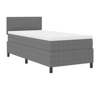 vidaXL Cama con Base Tapizada con Colchón Gris Claro 80x200 cm Tela de Corduroy