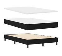 vidaXL Cama con Base y Colchón & Banco Negro 120X190 cm Tela Diseño Moderno Soporte Cómodo Montaje Fácil Muebles de Habitaciones