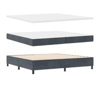 vidaXL Cama con Base y colchón de Terciopelo Gris Oscuro 200X200 cm | Estilo Chesterfield Moderno, Acabado de Tela Resistente a Manchas. Incluye Herramientas para un fácil ensamblaje. Muebles para do