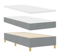 vidaXL Cama con Botones Gris Claro Individual 100 x 200 cm Material Resistente al Desvanecimiento Estructura de Madera Duradera Diseño Moderno Ideal para Dormitorio y Habitación de Invitados Mueble