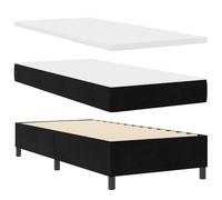 vidaXL Cama con somier con colchón y Banco Negro 100x200 cm de Terciopelo
