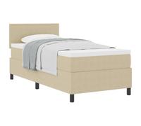 vidaXL Cama con Box Spring con colchón Verde Claro Gris 100x200 cm Tela de Corduroy