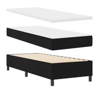 vidaXL Cama con Box Spring con Colchón y Banco Gris Claro 80X200 cm Tela Diseño Moderno Soporte de Calidad Tamaño Compacto para Dormitorios Muebles de Dormitorio Funda con Cremallera Protector Toppe