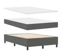 vidaXL Cama con Box Spring y Banco Gris Oscuro 120x190 cm Tela