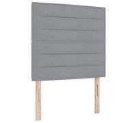 vidaXL Cama con Cabecera Alta para Dormitorio Gris Claro Tela Madera Natural Interior Muebles Compatibles para Montar Diseño Contemporáneo Estructura Individual Decoración Estilosa Moderna