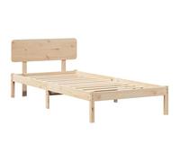vidaXL Cama con cabecera de 100 x 200 cm, Hecha de Madera de Pino sólida. Resistente, con un diseño Minimalista, Ideal para Ahorrar Espacio. Bonita y Duradera.