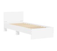 Cama Con Cabecero Madera De Ingeniería Blanca 90x190 Cm Vidaxl