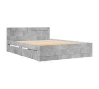 vidaXL Cama con cabecero Madera de ingeniería Gris hormigón 120x190 cm