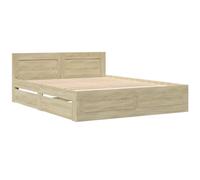 vidaXL Cama con cabecero Madera de ingeniería Roble Sonoma 150x200 cm