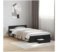 Cama Con Cajón Madera De Ingeniería Negro 100x200 Cm Vidaxl