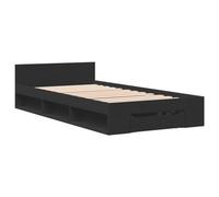 vidaxl Cama con cajón madera de ingeniería negro 100x200 cm
