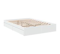 vidaXL Cama con cajones de madera de ingeniería Blanco 120x190 cm — Cama doble