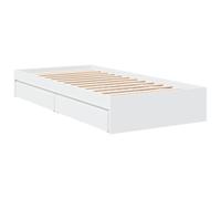 vidaXL Cama con cajones Madera de ingeniería Blanca 90x200 cm
