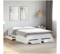 vidaXL Cama con Cajones, Somier Doble de Invitados, Estructura de Cama, Mueble para Dormitorio, Madera de Ingeniería Blanco 120x200 cm