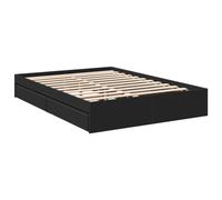 vidaXL Cama con cajones Madera de ingeniería Negro 120x190 cm, armazón de Cama, Cama, Base de Cama, armazones de Cama, Cama Doble
