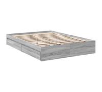 vidaXL Cama con cajones Madera ingeniería Gris Sonoma 120x190 cm, armazón de Cama, Cama, Base de Cama, armazones de Cama, Cama Doble