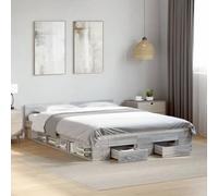 vidaXL Cama con cajones Madera ingeniería Gris Sonoma 160x200 cm