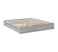vidaXL Cama con cajones Madera ingeniería Gris Sonoma 200x200 cm, armazón de Cama, Cama, Base de Cama, armazones de Cama, Cama Doble