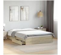 vidaxl Cama con cajones madera ingeniería roble Sonoma 140x200 cm
