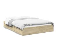 vidaXL Cama con cajones Madera ingeniería Roble Sonoma 150x200 cm, armazón de Cama, Cama, Base de Cama, armazones de Cama, Cama Doble