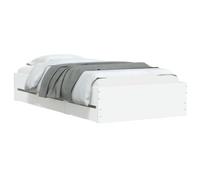 vidaXL Cama con Cajones, Somier de Listones, Armazón Base de Cama, Mueble para Dormitorio Hogar, Madera de Ingeniería Blanco 100x200 cm