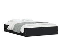 vidaXL Cama con Cajones, Somier de Listones, Armazón Base de Cama, Mueble para Dormitorio Hogar, Madera de Ingeniería Negro 140x200 cm